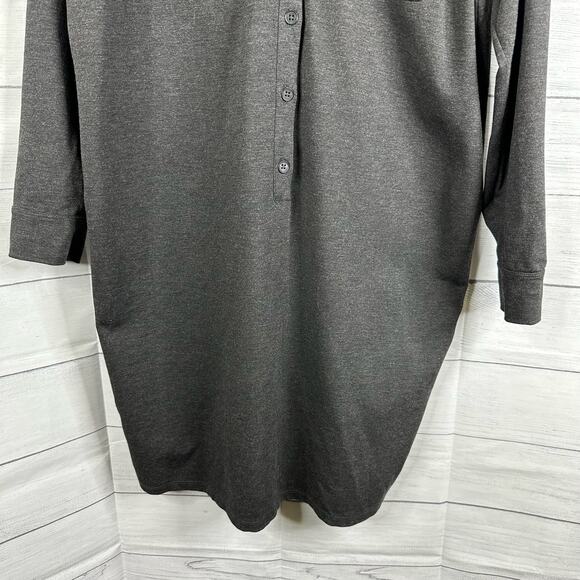 Ralph Lauren LRL sz 1X Ponte Knit Long Sleeve Button Shirt Tunic Dress Stretch - Picture 5 of 9